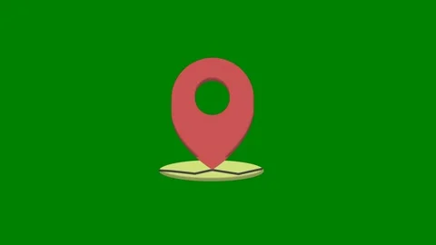 Green background border red pin marker green screen animated chromakey 스톡 동영상 314067297