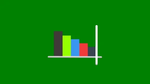 Green background border screen arrow bar chart green screen animated chromakey Stock Footage 314067008