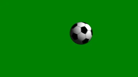 Green background border soccer ball screen flying through the air green screen Stock Footage 314067640