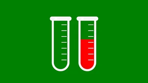 Green background border text that reads ' t thermometer pair test tubes two Stock Footage 314067203