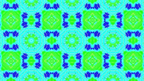 A green background with a bright pink and purple animated floral pattern Stock Footage 260134439