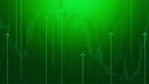 Green background for business presentation. Arrows and growth Video stock 169537012