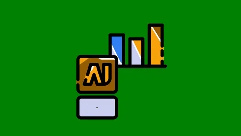 Green background cell computer screen black white icon man ' s face phone logo Video stock 314063886