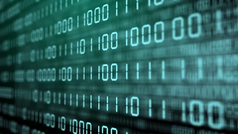 Green background with changing binary code. Blurred numbers of zeros and ones Stock Footage 241505963