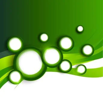 Green background with circles Illustrazione stock