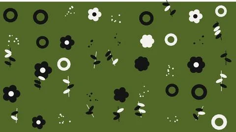 Green background with circular pattern of dots and lines Stock Illustration