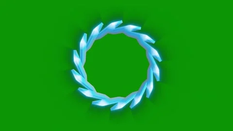 Green background circular shape screen blue circle lights green screen animated Stock Footage 314065097