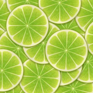 Green background with citrus-fruit of lime slices Stock Illustration