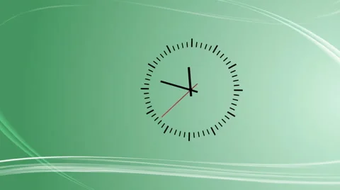 Green background with clock animation Stockbeeldmateriaal 59093080