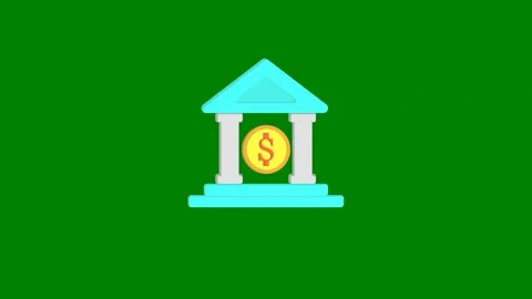 Green background clock top icon dollar sign green screen animated chromakey Stock Footage 314063806