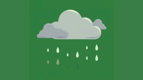 A green background with cloud and rain screen green screen animated chromakey Stock Footage 335701231