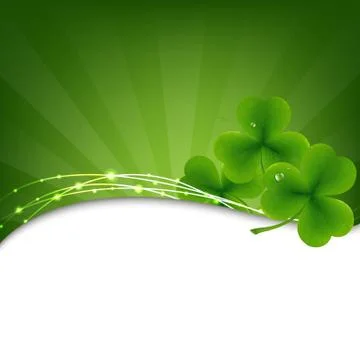 Green background with clover Stock Illustration