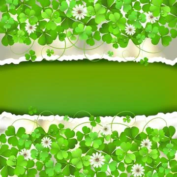 Green background with clover Stock Illustration