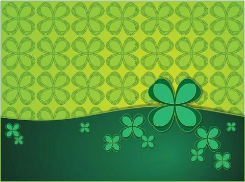 Green background with clover leaf Illustrazione stock