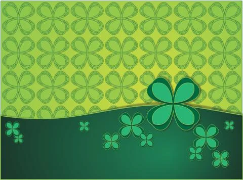 Green background with clover leaf Stock Illustration