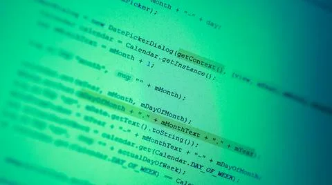 Green background with code development. Script line code program. Stock Photos