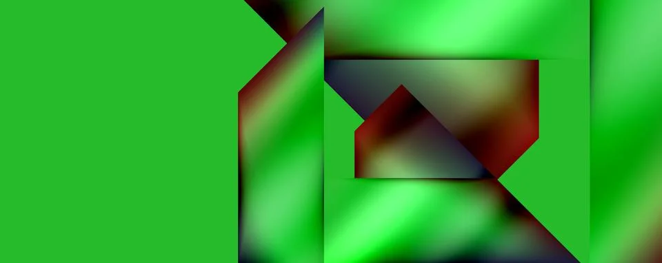 Green background with colorful triangles, creative art, symmetry, and patterns イラスト素材