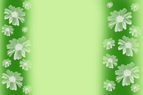 Green background with daisies 스톡 사진