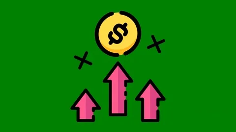 Green background dollar sign arrows green screen animated chromakey background Stock Footage 314063743