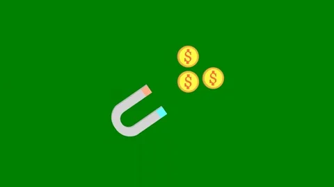 Green background dollar sign two coins symbol falling from top bunch green Stock Footage 314063674