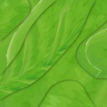 Green background with elements made with author's brushes. Stock Illustration