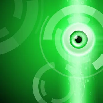 Green background with eye Stock Illustration