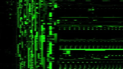 Green background with fast moving images television static and distorted Stock Footage 347347702