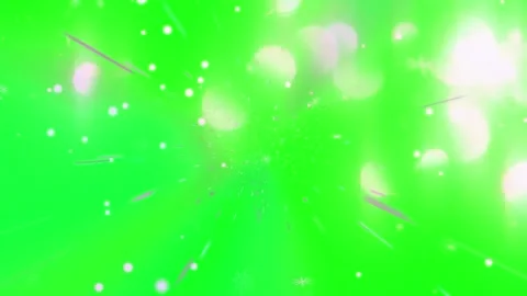 Green background featuring floating snowflakes and glowing bokeh particles Stock Footage 345500431