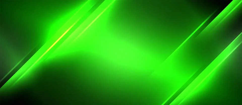 A green background with a few lines of light coming out of it Stock Illustration