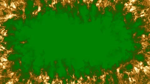 Green background fire flames green screen animated chromakey background style Stock Footage 314063940