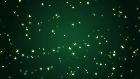Green background, with floating glowing, stars motion animation, abstract b.. Stock Footage 346241679