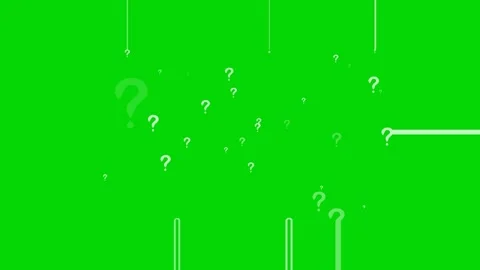 Green Background with Floating Question Marks for Creative Concepts Stock Footage 311795300
