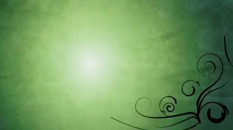 Green background with floral elements Stock Footage 1105422