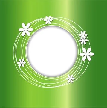 Green background with flowers for a design Stock Illustration
