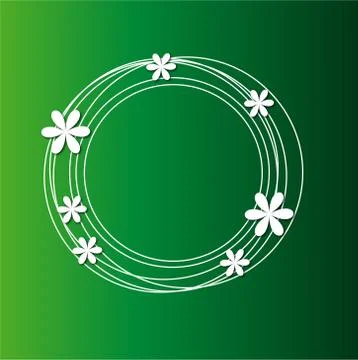 Green background with flowers for a design Stock Illustration