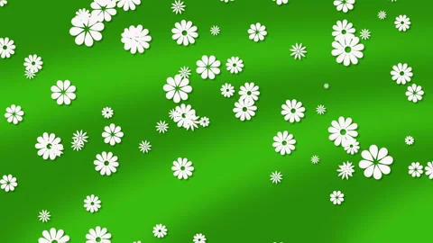 Green background with flowers Stock Footage 87489222
