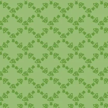 Green background with fly agarics for your design. Can be used for wrapping p Stock Illustration