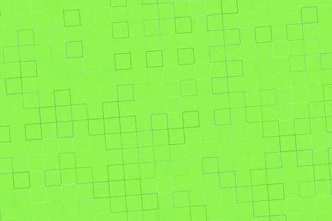Green background with geometric square pattern design Stock Illustration