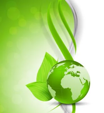 Green background with globe Stock Illustration