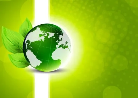 Green background with globe Stock Illustration