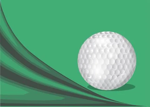 Green background with a golf ball Stock Illustration