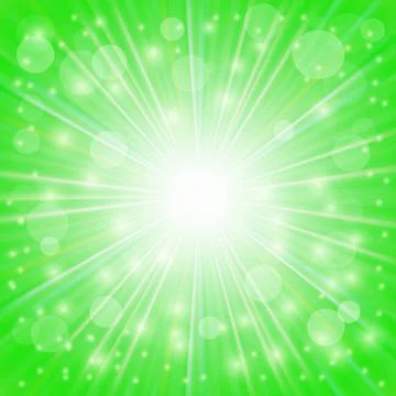 Green Background Green Background. Sun Burst on Green Background. Ray Back... Stock Photos