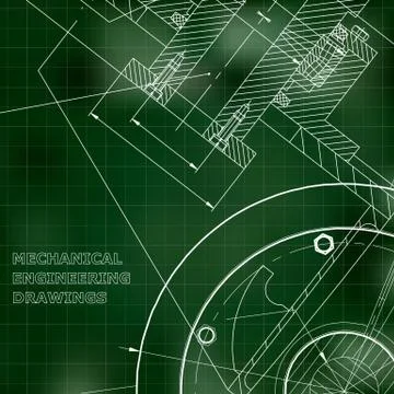 Green background. Grid. Backgrounds of engineering subjects. Technical illust Stock Illustration