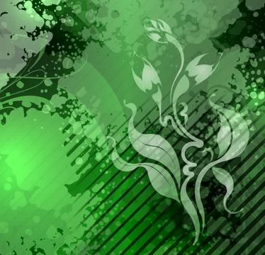 Green background in a grunge style. Vector illustration. Stock Illustration