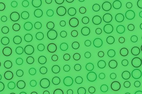 Green background with hand-drawn circle and square pattern Stock Illustration
