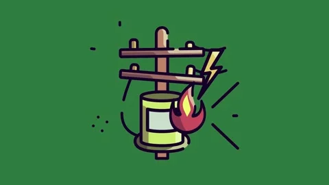 A green background with an image of fire and picture bird on pole candle Video stock 335130068