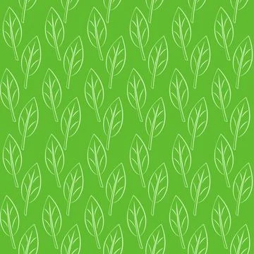 Green background with leaf shapes seamless vector pattern Stockillustratie
