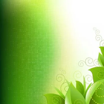 Green background with leafs and grass Stock Illustration