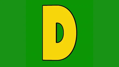 Green background letter d yellow is pink shown green screen animated chromakey Stock Footage 314064838