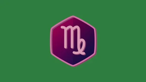 A green background with magel logo and the letter m in middle purple hexa pink Stock-Footage 335696964